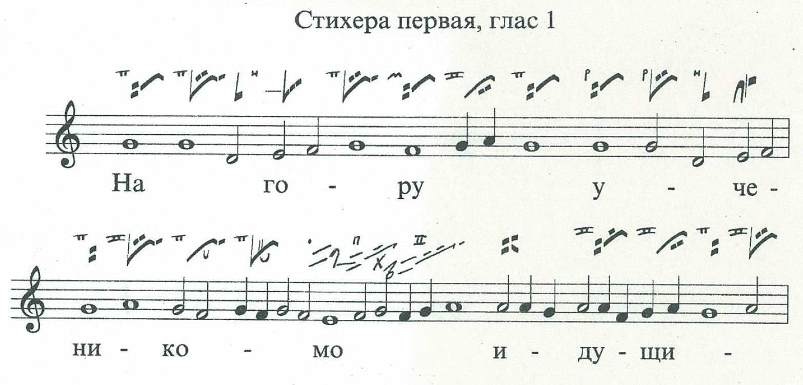 Стихира Евангельская первая